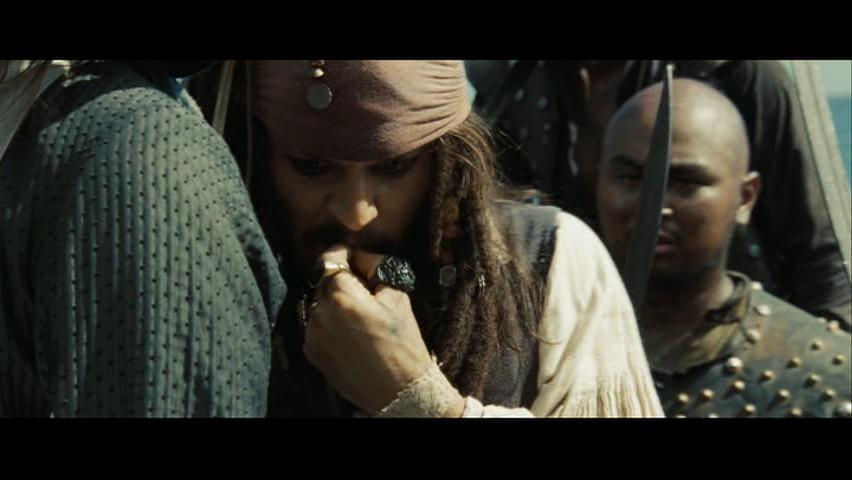 Hide me, Uncle Hector... Johnny Depp as Captain Jack Sparrow